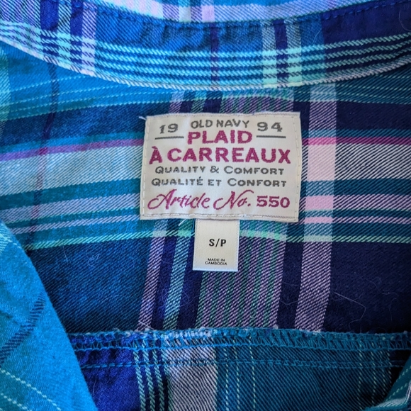 Old Navy Plaid Button Up Shirt Size S - Picture 3 of 5